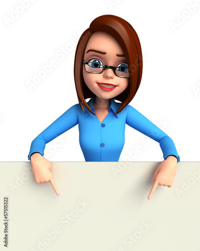 Illustration: Young girl with sign Young girl with sign