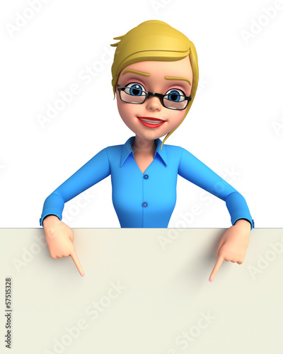 Illustration: Young girl with sign Young girl with sign