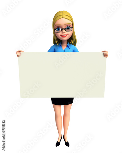Illustration: Young girl with sign Young girl with sign
