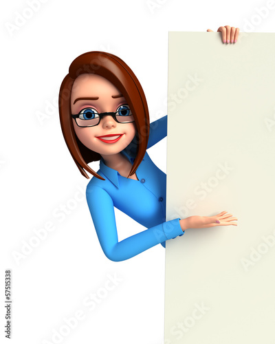 Illustration: Young girl with sign Young girl with sign