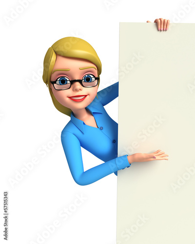 Illustration: Young girl with sign Young girl with sign