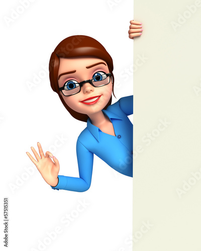 Illustration: Young girl with sign Young girl with sign