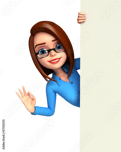 Illustration: Young girl with sign Young girl with sign