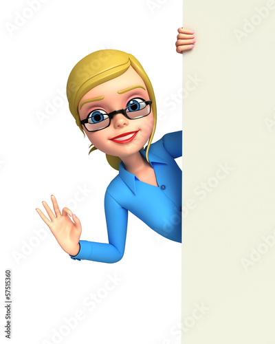 Illustration: Young girl with sign Young girl with sign