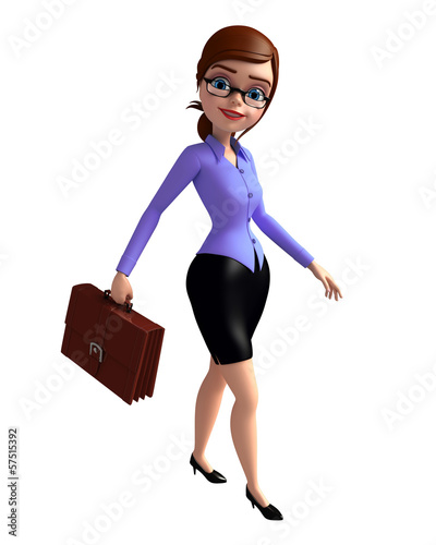 Illustration: Office girl with bag Office girl with bag