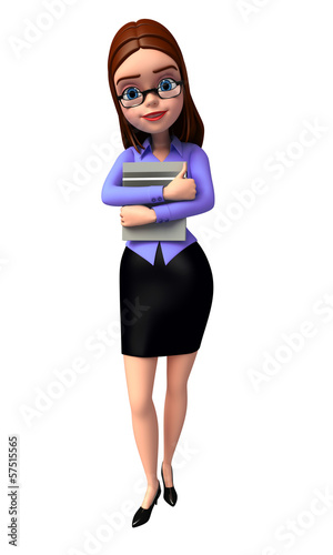 Illustration: Young girl with file Young girl with file