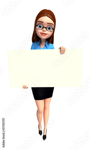 Illustration: Young girl with sign Young girl with sign