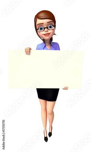 Illustration: Young girl with sign Young girl with sign