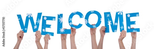 Photo: Hands Holding Blue Welcome Hands Holding Blue Welcome