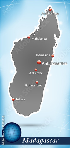 Vector: Madagaskar mit abstraktem Hintergrund Madagaskar mit abstraktem Hintergrund