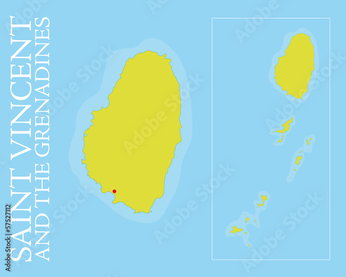 Vector: Saint Vincent and the Grenadines islands Vector Map Saint Vincent and the Grenadines islands Vector Map