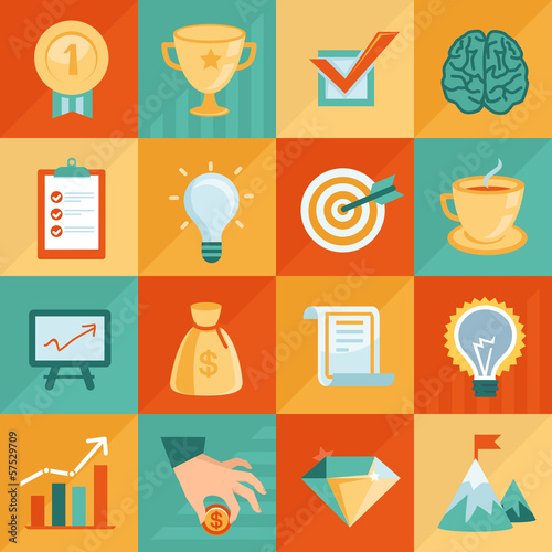 Vector: Vector business concepts in flat retro style Vector business concepts in flat retro style