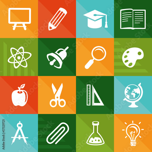 Vector: Vector flat icons - education and science Vector flat icons - education and science