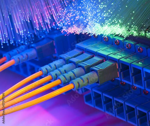 Photo: Technology center with fiber optic equipment Technology center with fiber optic equipment