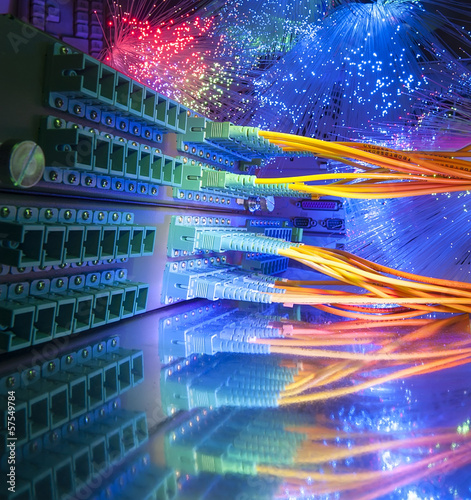 Photo: Technology center with fiber optic equipment Technology center with fiber optic equipment