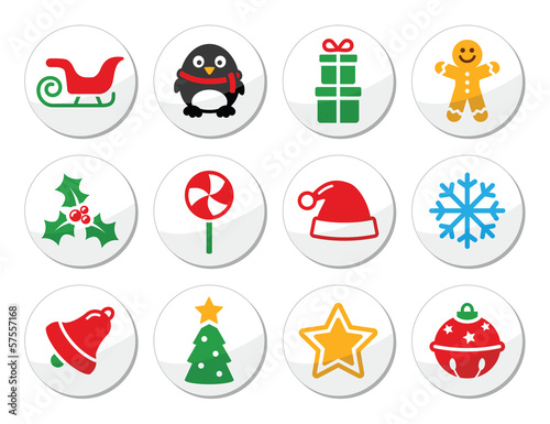 Vector: Christmas vector round icons set Christmas vector round icons set