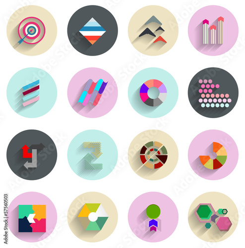 Vector: Vector set of geometric abstract flat icons Vector set of geometric abstract flat icons