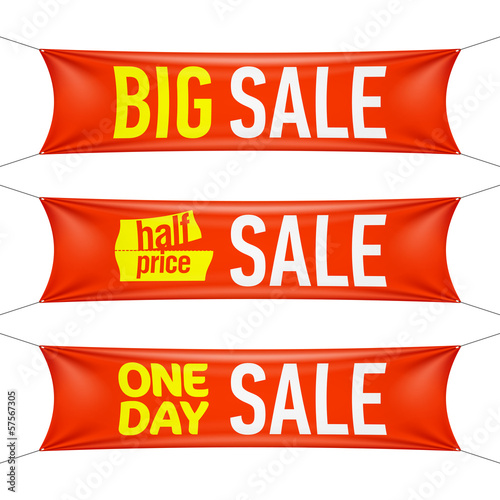 Vector: Big, half price and one day sale banners Big, half price and one day sale banners
