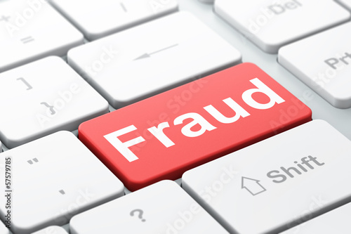 Illustration: Privacy concept: Fraud on computer keyboard background Privacy concept: Fraud on computer keyboard background