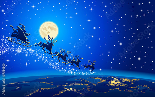 Vector: Christmas Santa Closer to the Earth Christmas Santa Closer to the Earth