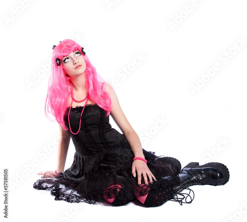 Photo: Manga Teenager mit pinken Haaren Manga Teenager mit pinken Haaren