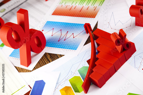 Photo: Business graph on chart Business graph on chart