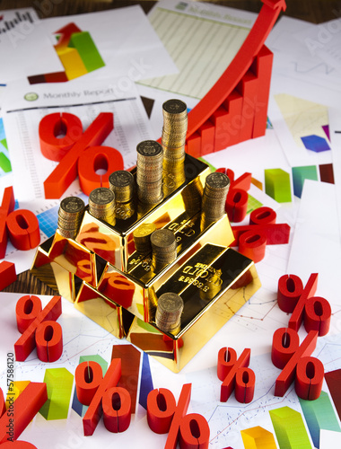 Photo: Gold bullion, Graph diagram Gold bullion, Graph diagram