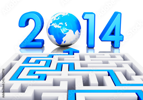 Illustration: New Year 2014 concept New Year 2014 concept