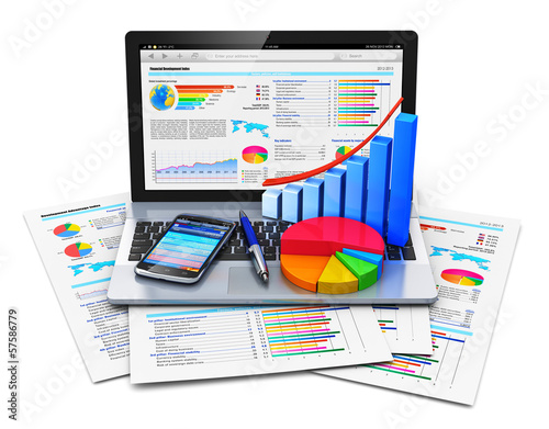 Illustration: Mobile office work concept Mobile office work concept