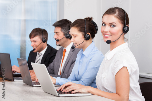 Photo: Call center operator Call center operator