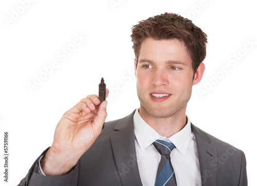Photo: Businessman Holding Marker Businessman Holding Marker