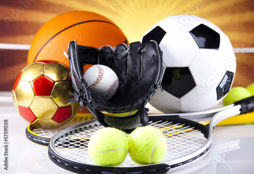 Photo: Assorted sports equipment Assorted sports equipment