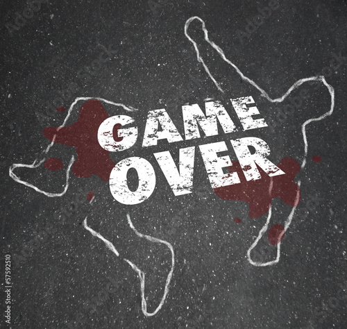 Photo: Game Over Body Chalk Outline Dead Person Game Over Body Chalk Outline Dead Person