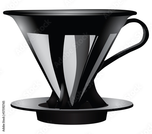 Vector: Funnel for straining coffee Funnel for straining coffee