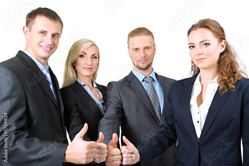 Photo: Group of business people isolated on white Group of business people isolated on white