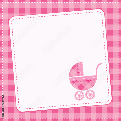 Vector: Baby girl announcement card. Vector illustration. Baby girl announcement card. Vector illustration.