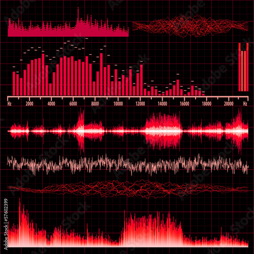 Vector: Sound waves set. Music background. EPS 10 Sound waves set. Music background. EPS 10