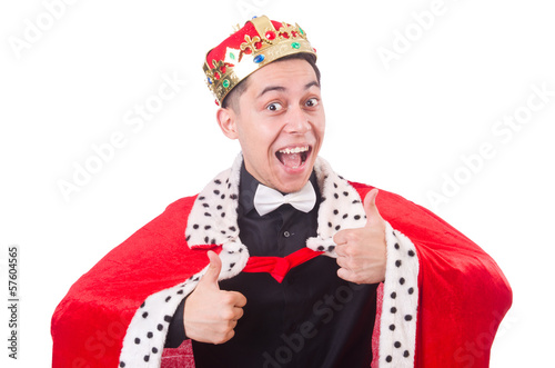Photo: Businessman with crown isolated on white Businessman with crown isolated on white