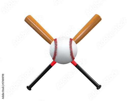 Illustration: Baseball Bats and Ball Baseball Bats and Ball