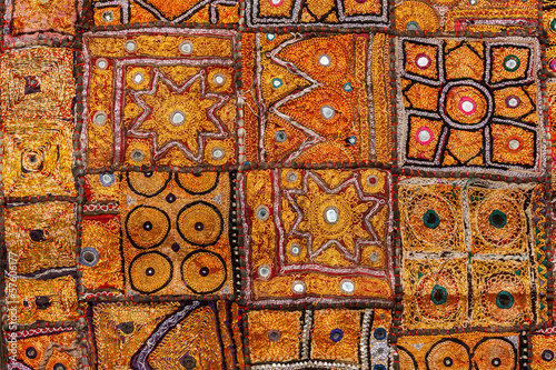 Photo: Colorful indian fabric textile. India Colorful indian fabric textile. India