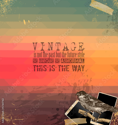 Vector: Vintage Scrapbook with hipster background Vintage Scrapbook with hipster background
