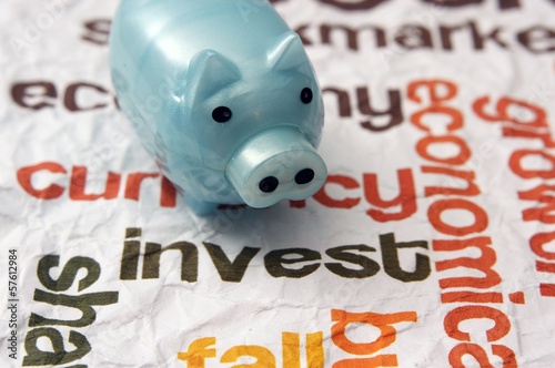 Photo: Piggy bank and invest concept Piggy bank and invest concept