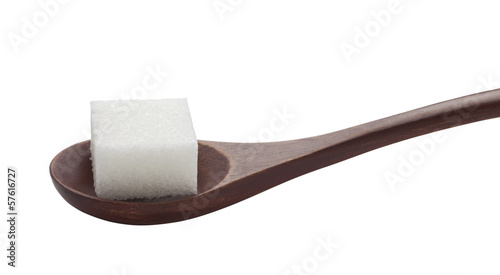 Photo: cube sugar in teaspoon isolated on white cube sugar in teaspoon isolated on white