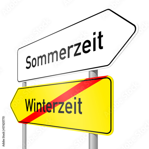 Vector: schild lr sommerzeit winterzeit I schild lr sommerzeit winterzeit I