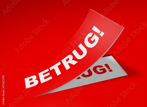 Illustration: 3D Etikett Rot - Betrug 3D Etikett Rot - Betrug