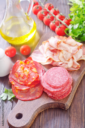 Photo: salami and bacon salami and bacon