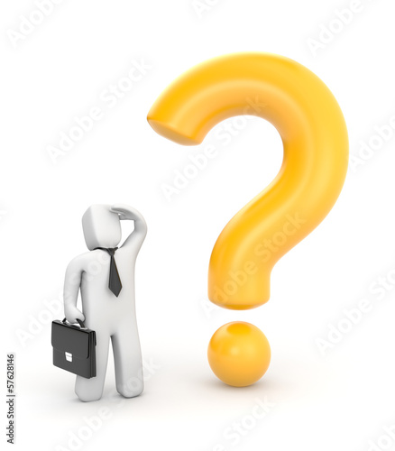 Illustration: Businessman and question Businessman and question