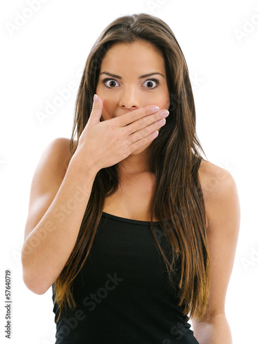 Photo: Beautiful woman in shock Beautiful woman in shock