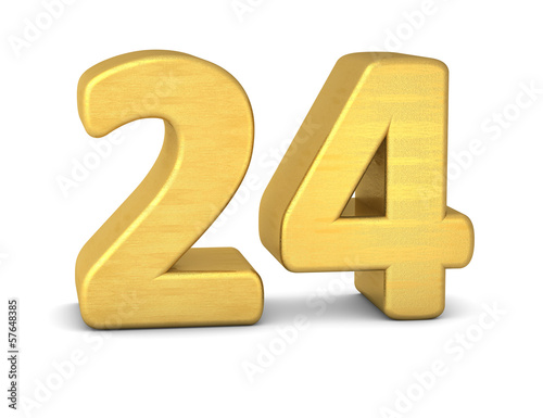 Illustration: zahl cipher 24 gold vertikal zahl cipher 24 gold vertikal