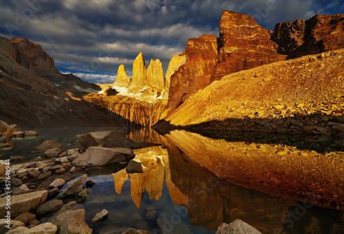 Photo: Torres del paine at sunrise Torres del paine at sunrise